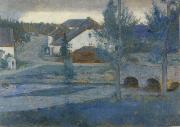 Fernand Khnopff In Fosset The Entrance to the village oil painting artist